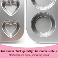 Stainless Steel Muffin Pan 2-Piece Set – Classic & Heart-Shaped