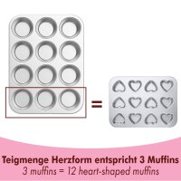 Stainless Steel Muffin Pan 2-Piece Set – Classic & Heart-Shaped