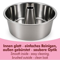 Edelstahl Gugelhupf-und Engelskuchenform 26 cm