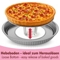 Edelstahl Quiche -Tarteform mit Hebeboden 28 cm