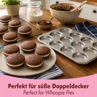 Set di teglie per muffin in acciaio inox, classiche e a forma di cuore