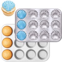 Set di teglie per muffin in acciaio inox, classiche e a forma di cuore