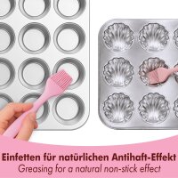 Set di teglie per muffin in acciaio inox, classiche e a forma di cuore