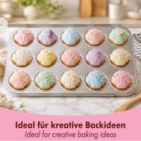Set di teglie per muffin in acciaio inox, classiche e a forma di cuore