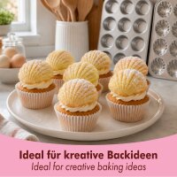 Set di teglie per muffin in acciaio inox, classiche e a forma di cuore
