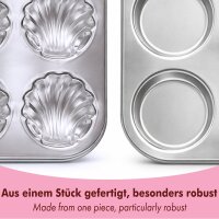 Juego de moldes para muffins de acero inoxidable, clásicos y con corazones