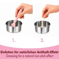 Set di teglie per muffin in acciaio inox, classiche e a forma di cuore